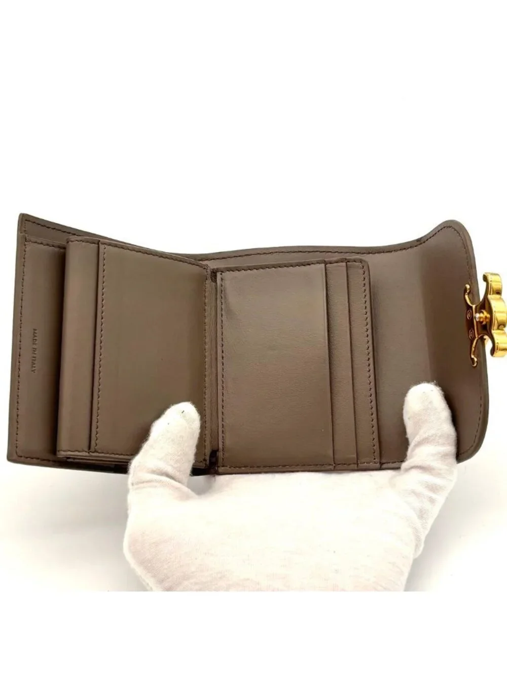Celine Wallet Small Flap Triomphe Gray